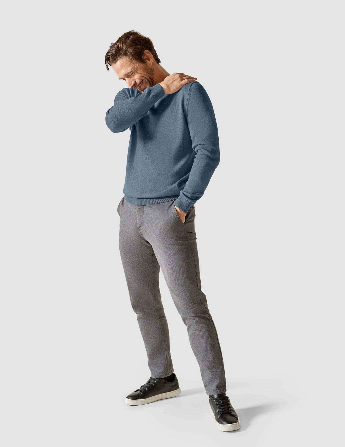 Fine Knit Crewneck Blue Mirage